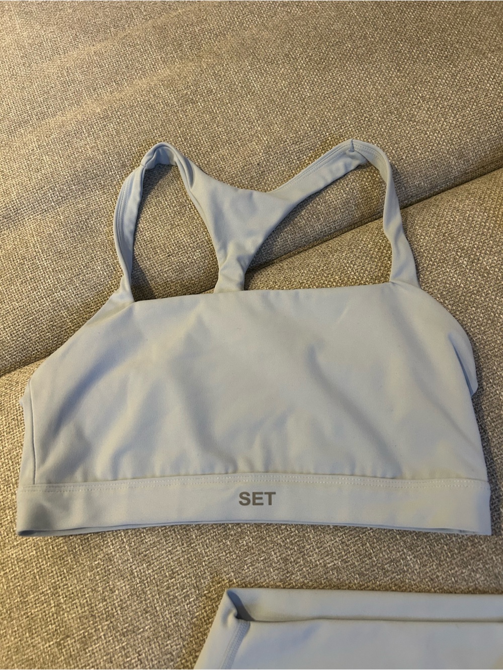 SET Active Light Blue Luxeform Sports Bra and bike shorts. Both size small - Picture 2 of 7